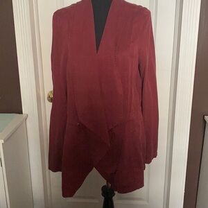 Coffee Shop New York Drape Front Jacket Rusty Red